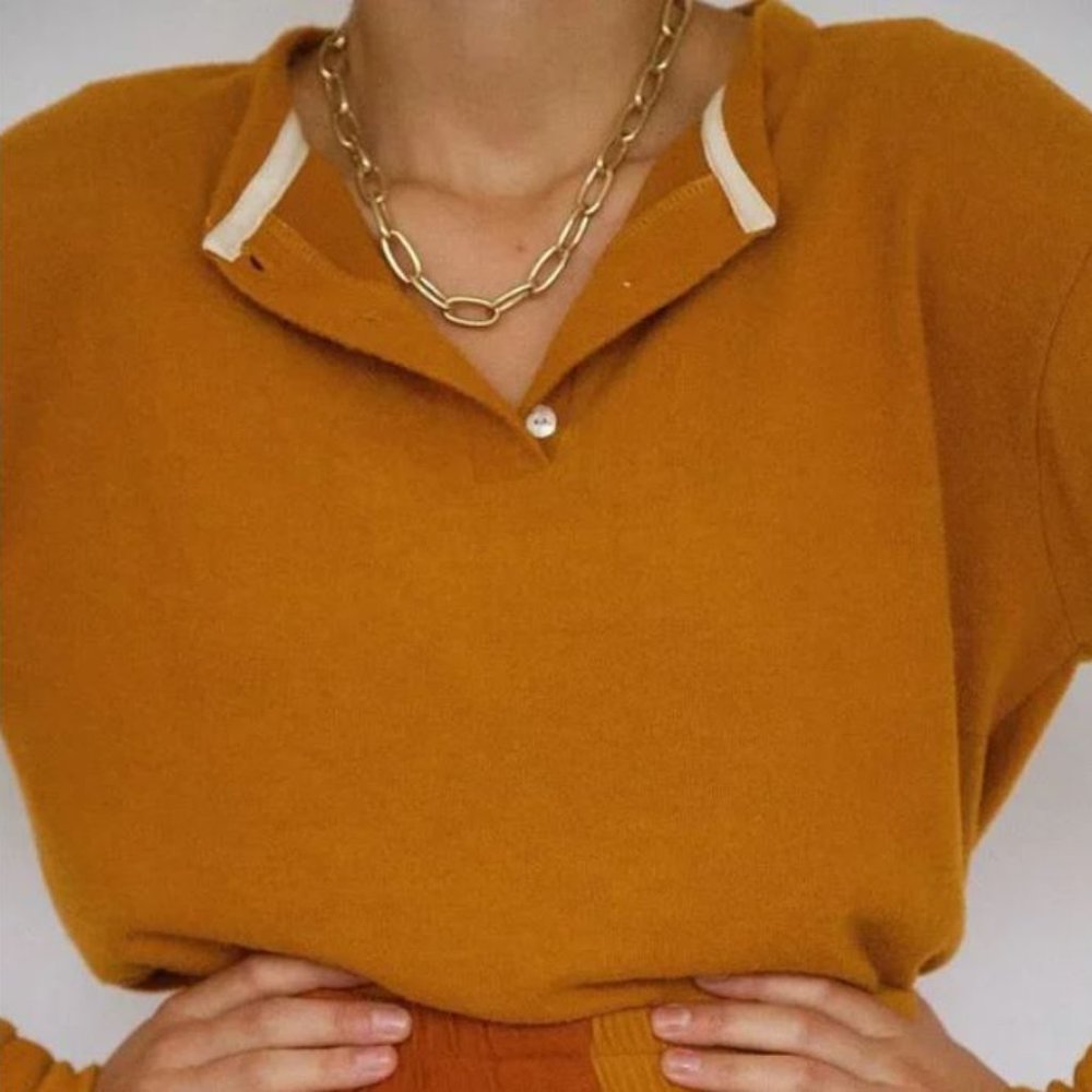 Donni Sweater Henley, Dijon, Small